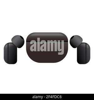 Illustration of the icon of earpbuds gadget on the white background Stock Vector