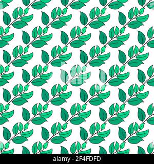 leaves foliage pattern background print Stock Vector