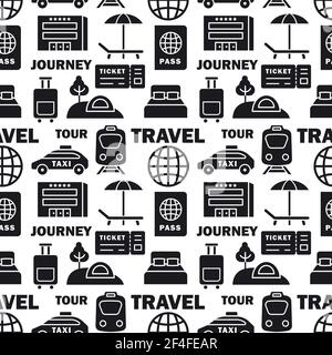 illustration of the travel and journey seamless pattern Stock Vector