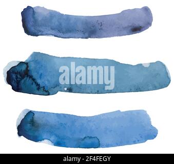 Watercolor brush stroke isolated over the white background as an abstract design element. Stock Vector