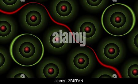 Dark background with circles and rounds vector illustration. Stock Vector