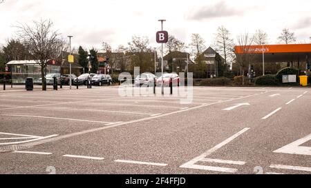 Epsom London UK, March21 2021, Sainsburys Supermarket Out Of Town Superstore Stock Photo