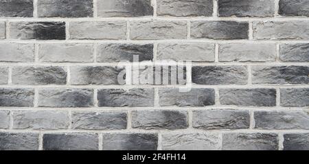 Simple hand made black and white brick wall Stock Photo