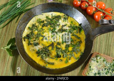 Herb omelette Stock Photo