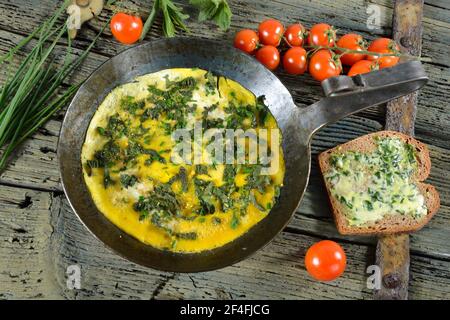 Herb omelette Stock Photo