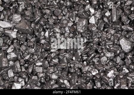 Macro close up of shiny black Hawaii salt crystals Stock Photo