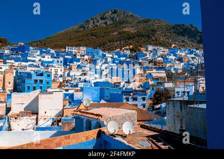 Medina of Chefchaouen, Morocco. Chefchaouen is a city in northwest Morocco. It is the chief town of the province of the same name, and is noted for it Stock Photo