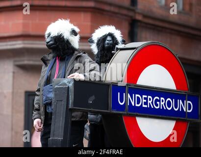 London, UK. 20th Mar, 2021. Worldwide Rally for Freedom. 'Vigil for the Voiceless', a large march by people who do not believe in the vaccine and think that people should not wear masks. They are sceptical about the Covid pandemic. Credit: Karl Black/Alamy Live News Stock Photo