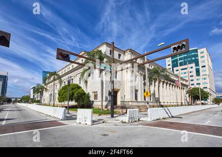 David W Dyer Federal Building and United States Courthouse designed by Carrere & Hastings architectural firm in Miami Florida USA Stock Photo