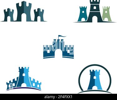 Castle logo template vector icon illustration design Stock Vector
