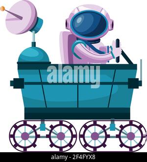 astronaut driving cart Stock Vector