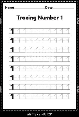 Number one tracing. Preschool worksheets. Writing practice for kids ...