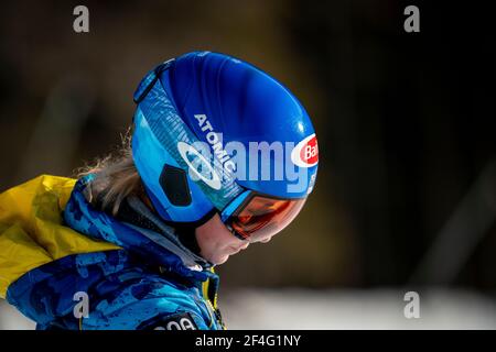 Mikaela Shiffrin of the USA during the winner Ceremony for the ladie's ...