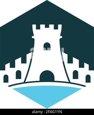 Castle logo template vector icon illustration design Stock Vector