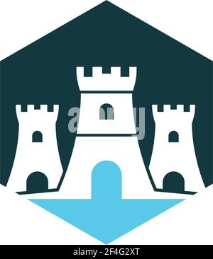 Castle logo template vector icon illustration design Stock Vector
