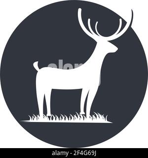 Deer logo template illustraation design Stock Vector