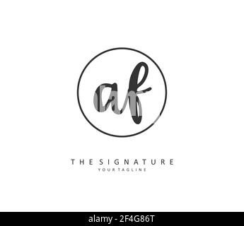 AF Initial letter handwriting and signature logo. A concept handwriting initial logo with template element. Stock Vector