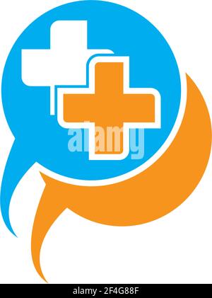 Chat health logo vector icon illustration Stock Vector