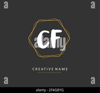 Initial Letter CF Logo - Handwritten Signature Logo - Simple Vector ...