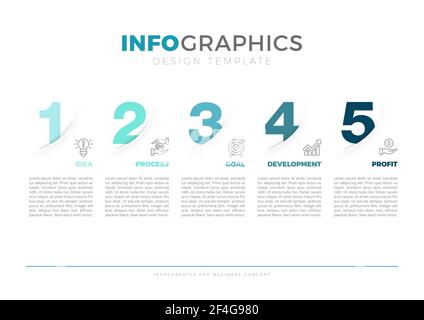 Infographic design with 5 options or steps. Infographics for business concept. Stock Vector