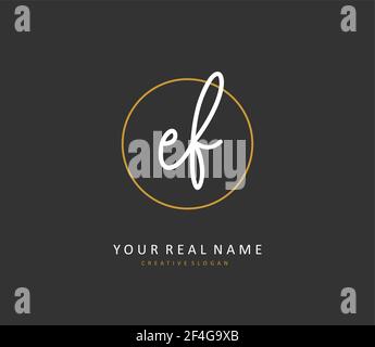 EF Initial letter handwriting and signature logo. A concept handwriting initial logo with template element. Stock Vector