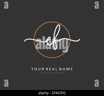 EF Initial letter handwriting and signature logo. A concept handwriting initial logo with template element. Stock Vector