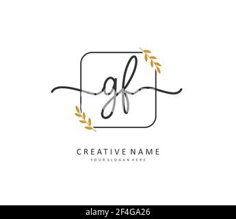 GF Initial letter handwriting and signature logo. A concept handwriting initial logo with template element. Stock Vector