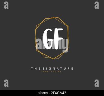 GF Initial letter handwriting and signature logo. A concept handwriting initial logo with template element. Stock Vector