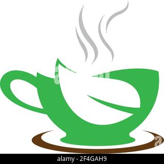 Tea cup logo template vector icon illustration design Stock Vector