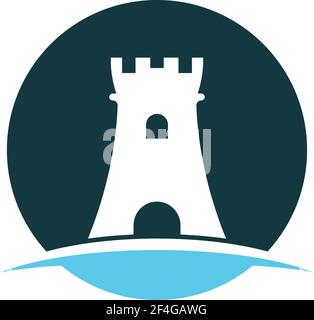 Castle logo template vector icon illustration design Stock Vector