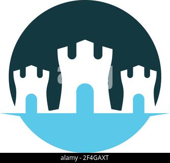 Castle logo template vector icon illustration design Stock Vector