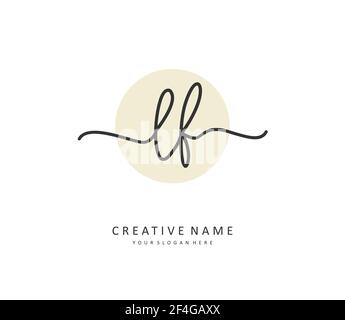 LF Initial letter handwriting and signature logo. A concept handwriting initial logo with template element. Stock Vector