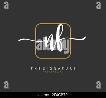 NF Initial letter handwriting and signature logo. A concept handwriting initial logo with template element. Stock Vector