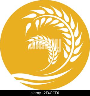Wheat logo template vector icon illustration Stock Vector