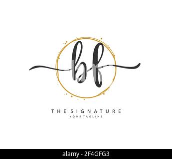 BF Initial letter handwriting and signature logo. A concept handwriting ...