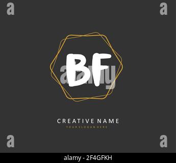 BF Initial letter handwriting and signature logo. A concept handwriting ...