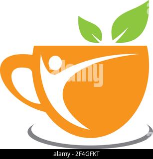 Healthy drink logo template vector icon illustration Stock Vector