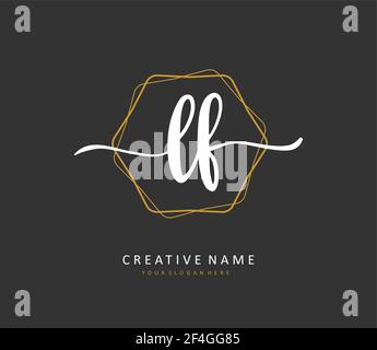LF Initial letter handwriting and signature logo. A concept handwriting initial logo with template element. Stock Vector