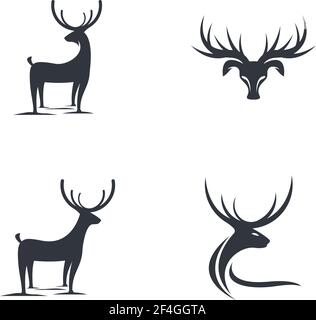 Deer logo template illustraation design Stock Vector