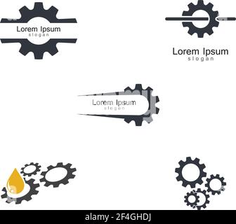 Gear logo template vector icon illustration Stock Vector
