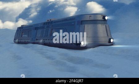 3d render. Icebreaker train and concept Stock Photo