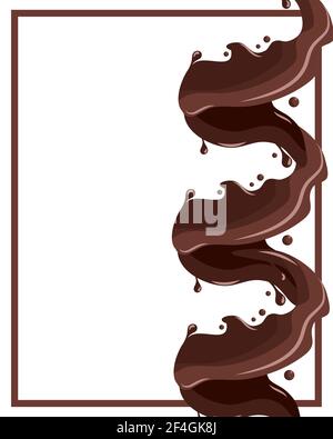 chocolate liquid or paint pouring Stock Vector