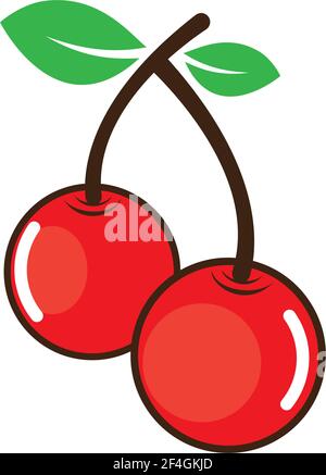 Cherry logo vector icon illustration design Stock Vector