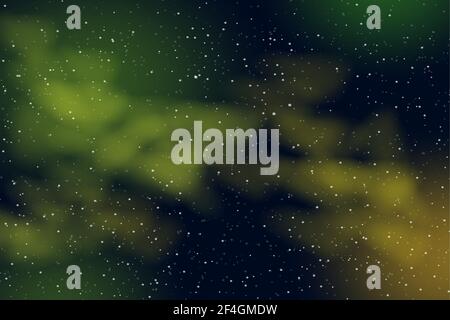Horizontal space background with realistic nebula, stardust and stars. Night sky. Web design. Infinite universe. Vector illustration of galaxy Stock Vector