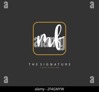 MF Initial letter handwriting and signature logo. A concept handwriting initial logo with template element. Stock Vector