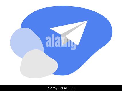 PAPER AIRPLANE WITH CLOUDS ISOLATED Stock Vector