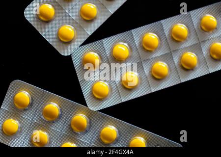 Blister Or Bubble Pack For Prescribed Medication Pills To Assist Taking At Specified Time Of Day Tablets In Individual Sealed Compartments Bubbles Stock Photo Alamy