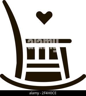 Rocking Chair Icon Vector Glyph Illustration Stock Vector