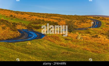 Fields and meadows in Haytor Rocks, Dartmoor Park, Widecombe in the Moor, Devon, England, Europe Stock Photo