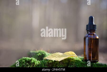 Natural beard Oil - barbershop product photography. MOCKUP Stock Photo